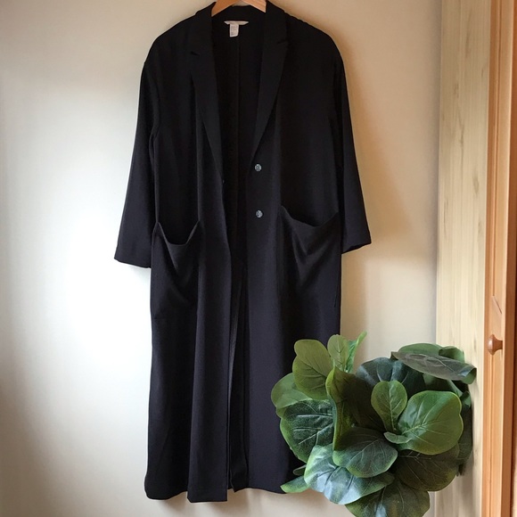 NWOT H&M Size 12 Black Longline Jacket Blazer - Picture 4 of 8